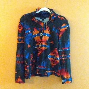 Chaps Long sleeve tee southwestern tribal western shirt size Medium